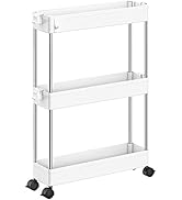 キッチンスペースの有効活用　キャスター　カート　収納 Amazon.co.jp: SPACEKEEPER キッチンワゴン スリム 隙間収納 13cm 収納